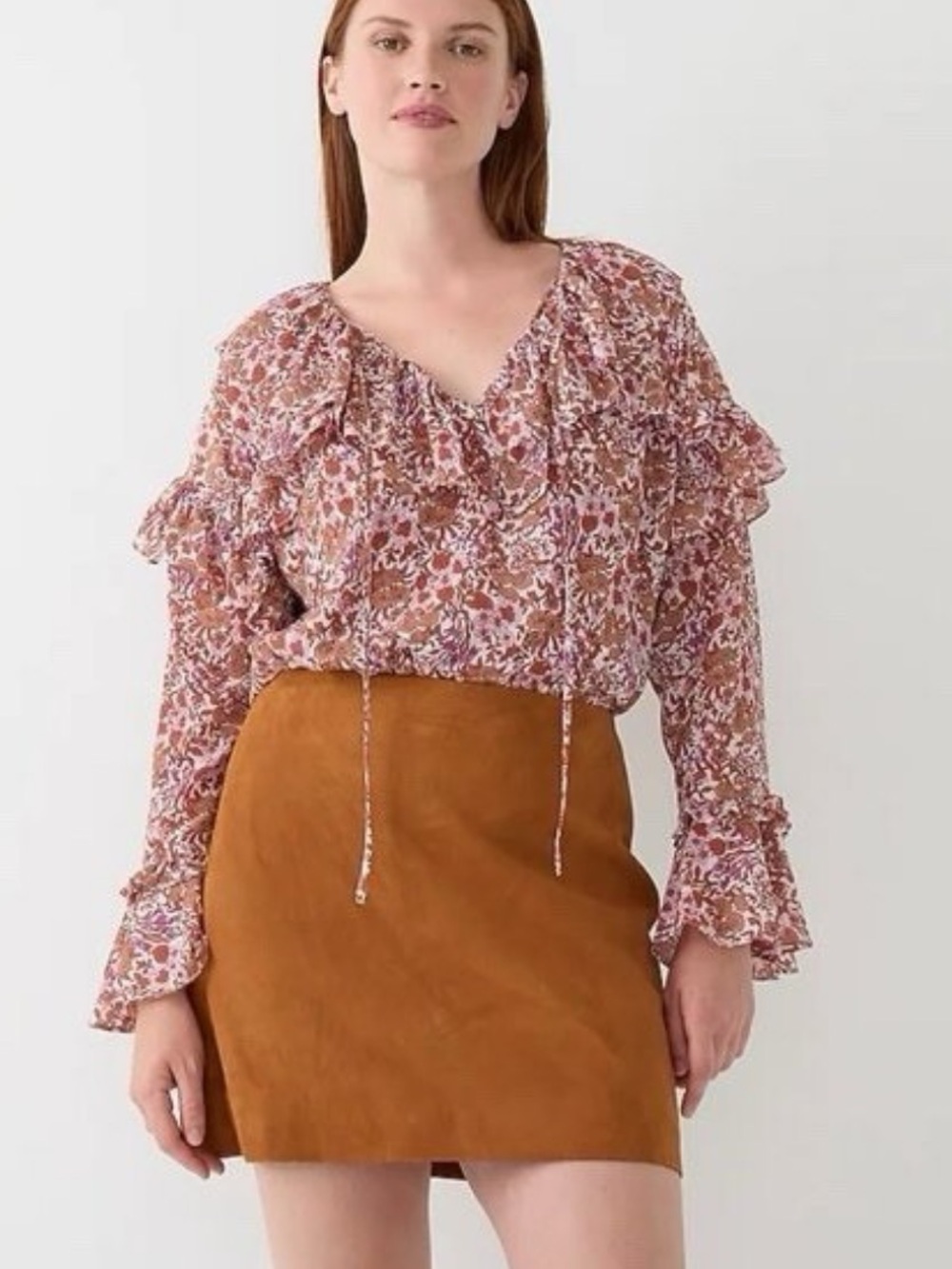 J. Crew Ruffle Long Sleeve Top